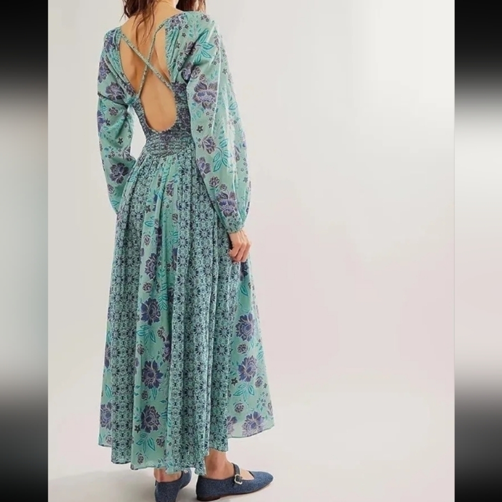 Free People A New Way Boho Floral Maxi Dress NWOT Size Small - Picture 3 of 15